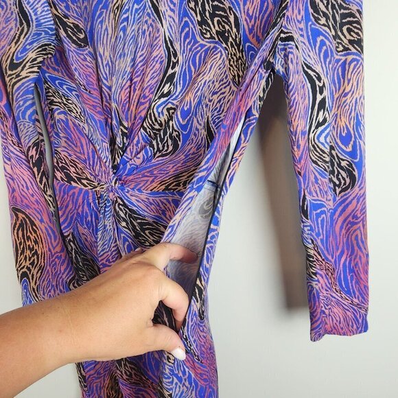 Paris Atelier And Other Stories size 2 twist knot dress abstract print - Picture 6 of 14
